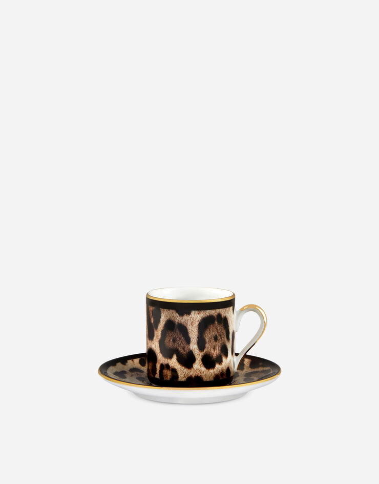 Dolce & Gabbana Taza de café con platillo de porcelana Multicolor TC0092TCA71