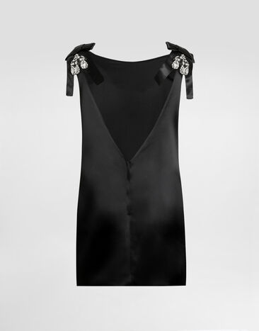 Dolce & Gabbana Stretch satin dress Black F60FOZFURAD