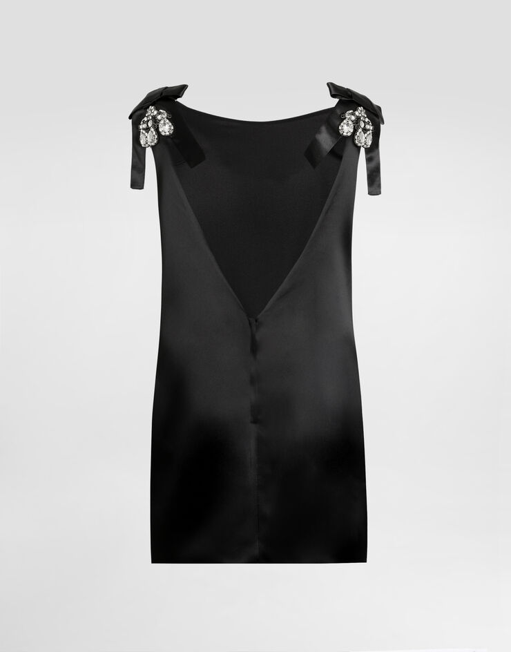 Dolce & Gabbana Kleid aus Stretchsatin Black F60FOZFURAD