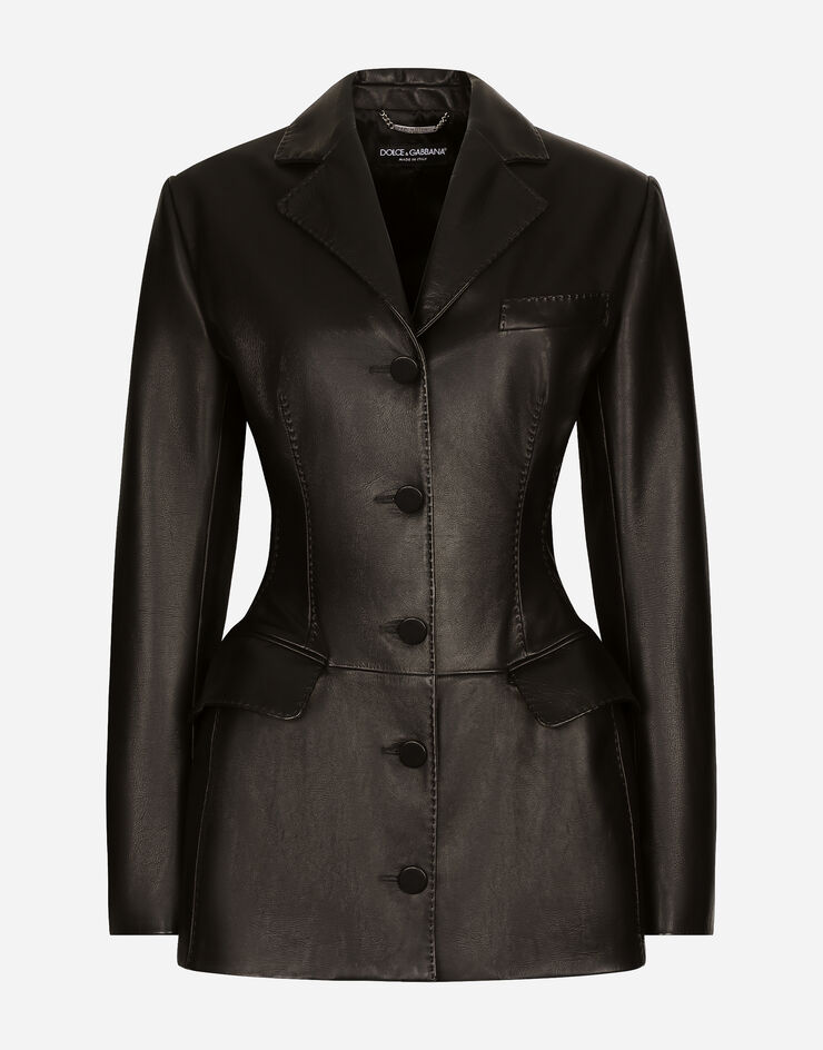 Dolce & Gabbana Chaqueta Turlington en piel de becerro Negro F29XYLHULUR