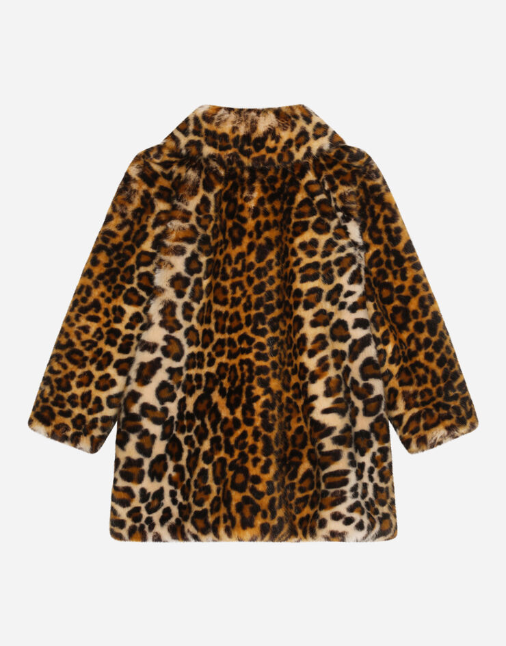 Dolce & Gabbana Abrigo de pelo sintético con estampado de leopardo Estampado Animalier L54C40FUPU8