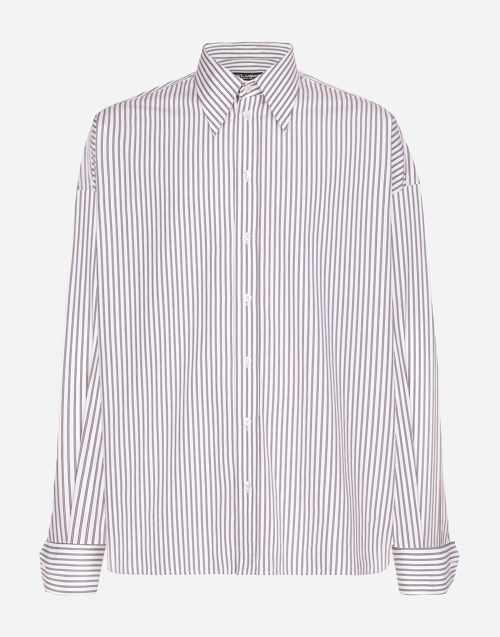 Dolce & Gabbana Super-oversize striped poplin shirt Print G5IF1THI1QA