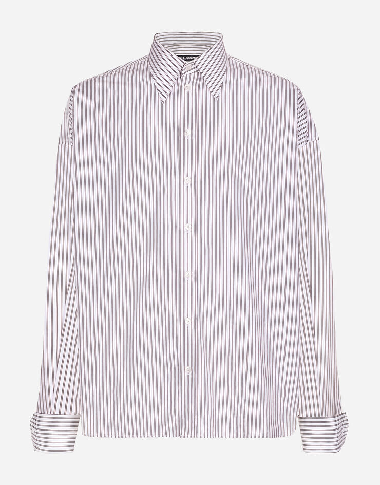 Dolce & Gabbana Super-oversize striped poplin shirt Multicolor G5LU6TFR5ZP