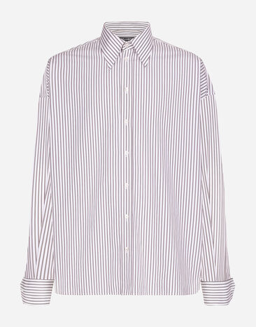 Dolce & Gabbana Super-oversize striped poplin shirt Print G5IF1THI1Q9