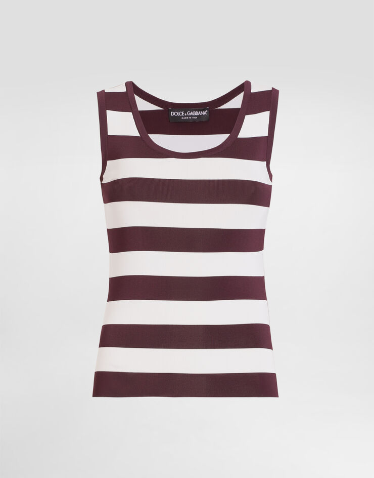 Dolce & Gabbana Débardeur en viscose rayée Multicolore FXT34TJAIQ8