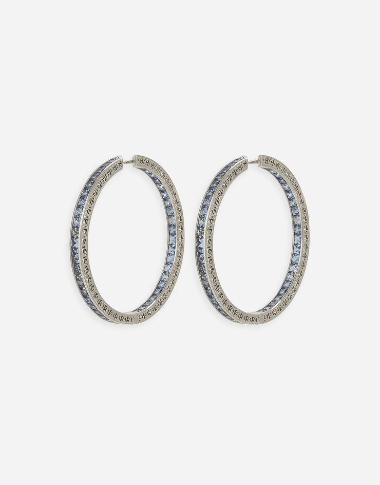 Dolce & Gabbana Boucles d’oreilles Anna en or blanc 18 ct avec saphirs bleus Blanc WEQA4GWSALB
