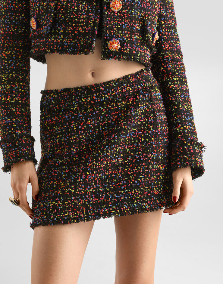 Dolce & Gabbana تنورة ميني من تويد Multicolor F4DEBTFMZA5