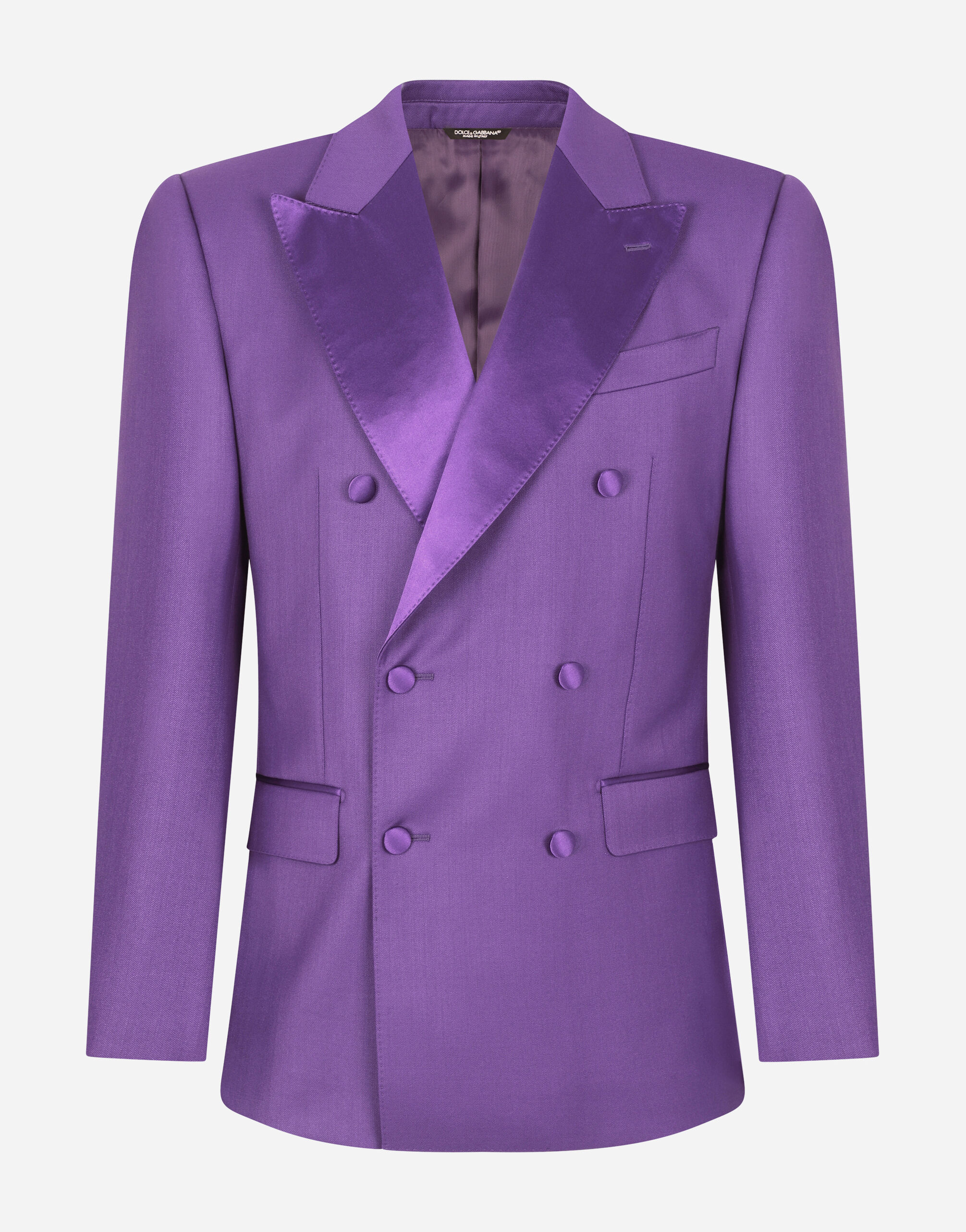 Dolce & Gabbana Double-breasted stretch wool Sicilia-fit suit Purple GKOSMTHJMO3