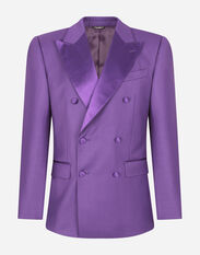 Dolce & Gabbana Double-breasted stretch wool Sicilia-fit suit Purple GKOSMTHJMO3