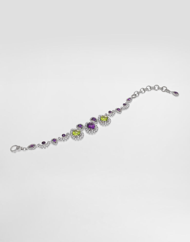 Dolce & Gabbana Eleganza Bracelet 18-carat white gold, amethysts, peridots, and sapphires White WBSA3GWAME1