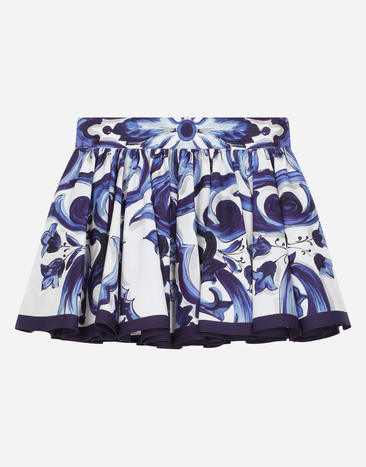 Dolce & Gabbana Majolica-print poplin skirt Multicolor L54I34G7EX6