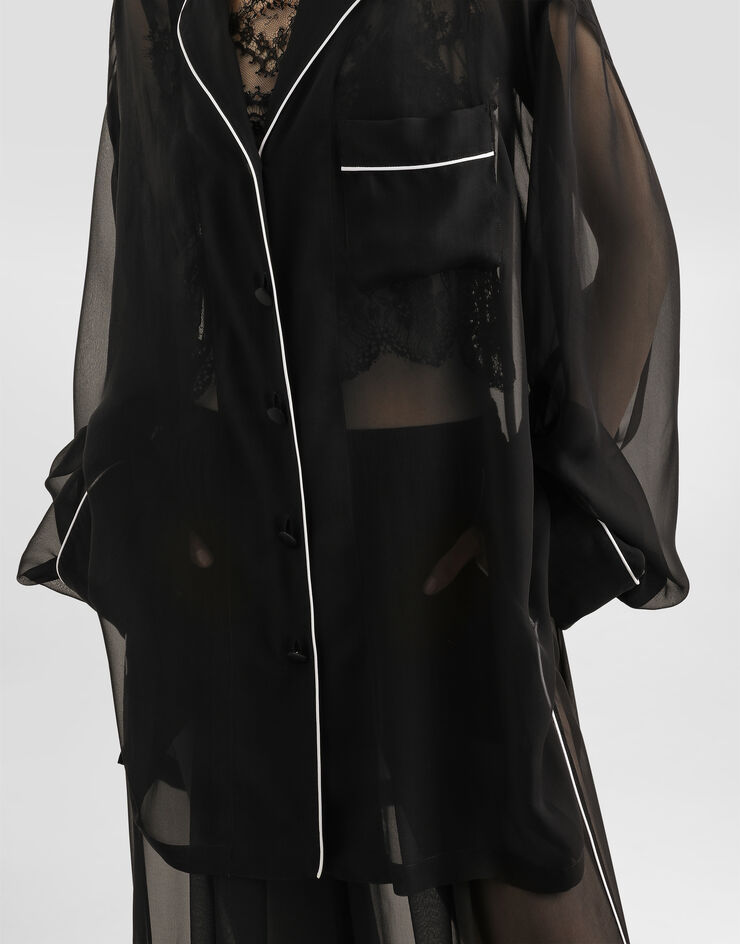 Dolce & Gabbana Chiffon shirt Black F5U37TFU1AT