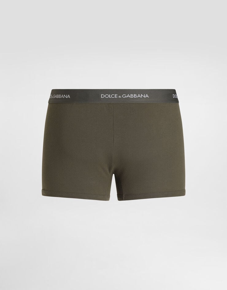 Dolce & Gabbana Boxer in cotone a costine Verde M4C13JONN96