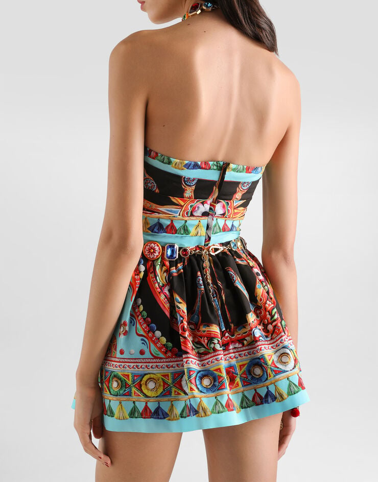 Dolce & Gabbana Carretto-print poplin dress Dolce & Gabbana Carretto-print poplin dress Multicolor F6JLETGDDTE