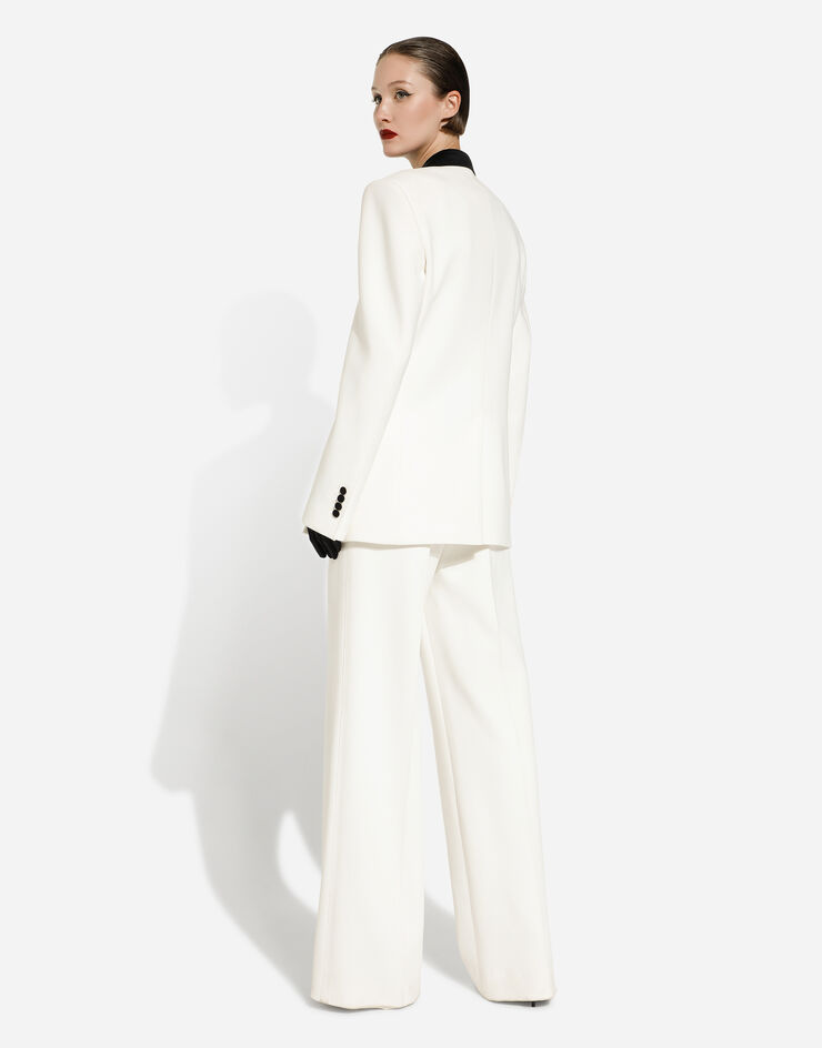 Dolce&Gabbana Flared double crepe pants White FTC0VTFURF3