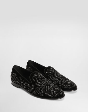 Dolce & Gabbana Velvet slippers Black A50787A0933