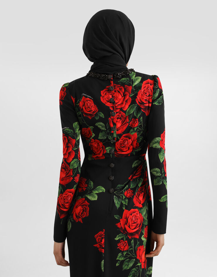 Dolce & Gabbana Rose-print charmeuse dress Dolce & Gabbana Rose-print charmeuse dress Multicolor F611CZFSA9R