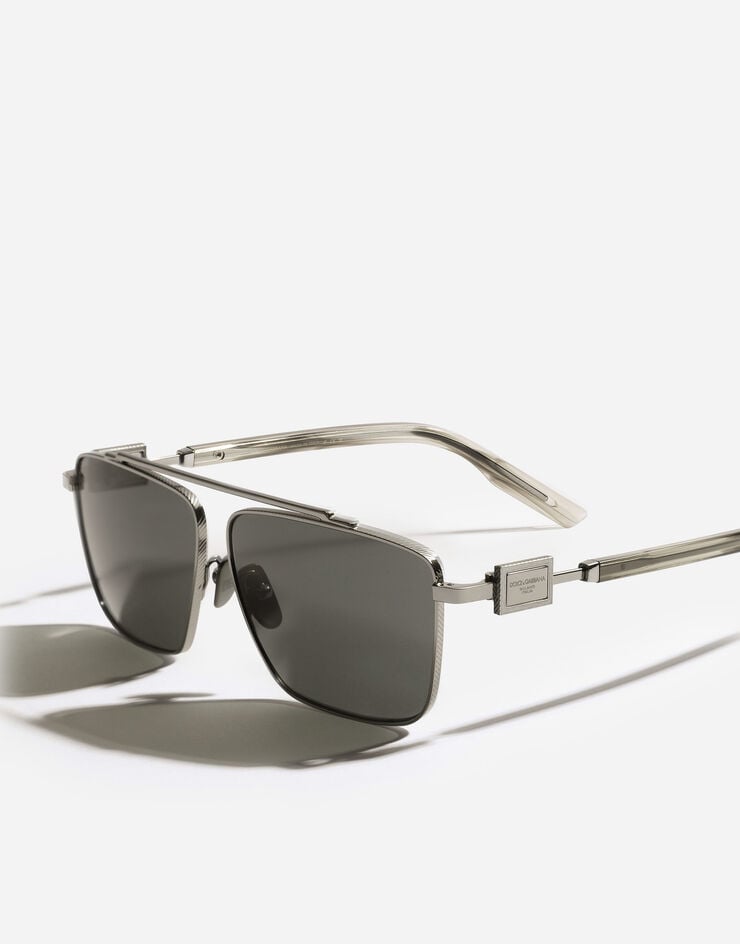 Dolce & Gabbana Metal Plaque Sunglasses Gunmetal VG2336VM487