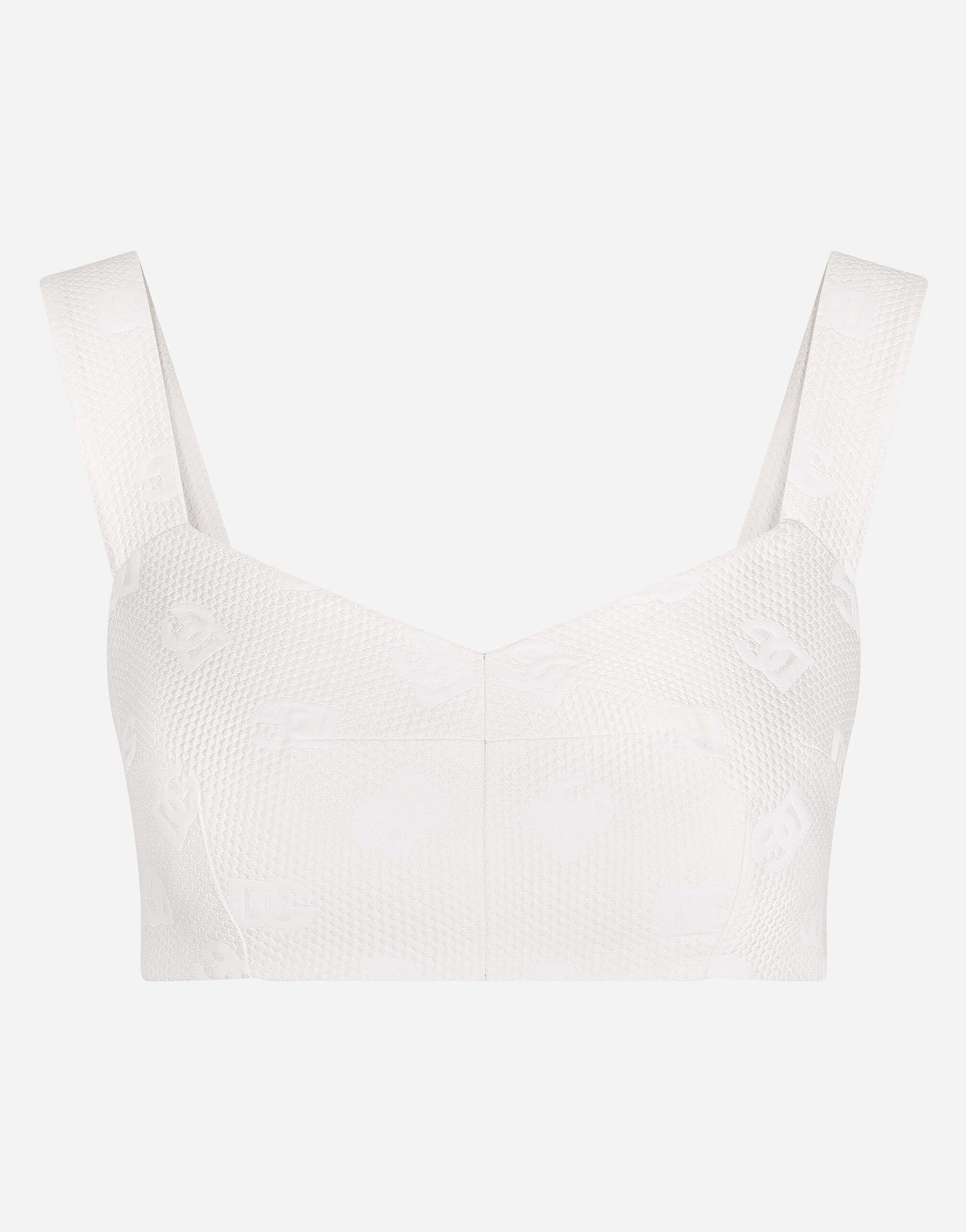 DOLCE & GABBANA ショトシャケット F27DTTHJMQN F0473 Jacquard corset with all-over DG logo in White for Women