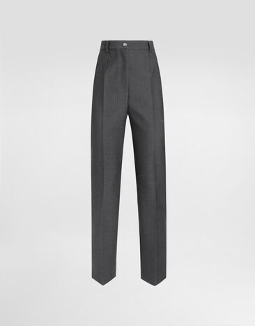 Dolce & Gabbana Pantalon couture en toile de laine Gris FTAM2TFU287