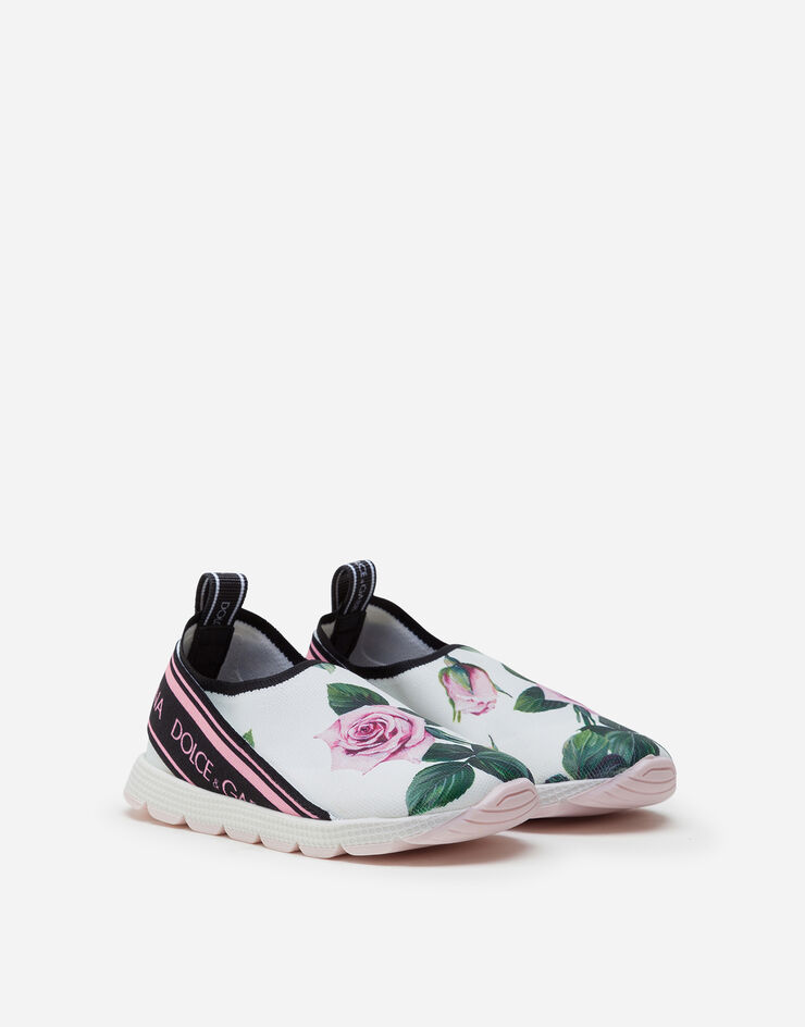 Dolce & Gabbana SLIP ON SORRENTO SNEAKERS WITH TROPICAL ROSE PRINT STAMPA FLOREALE DN0105AU989