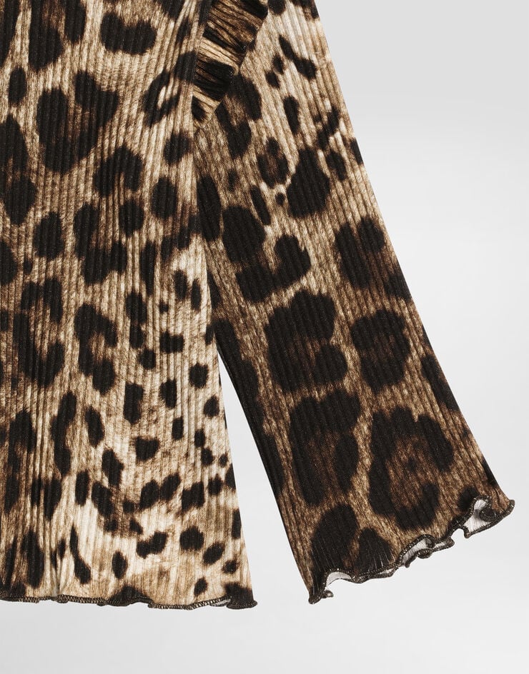 Dolce & Gabbana Leopard-print ribbed t-shirt Print L2JTPKHS7Q6