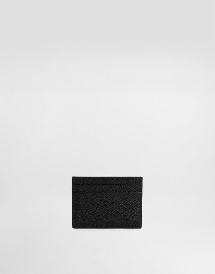 Dolce & Gabbana Calfskin card holder with branded plate Black BP0330AG219