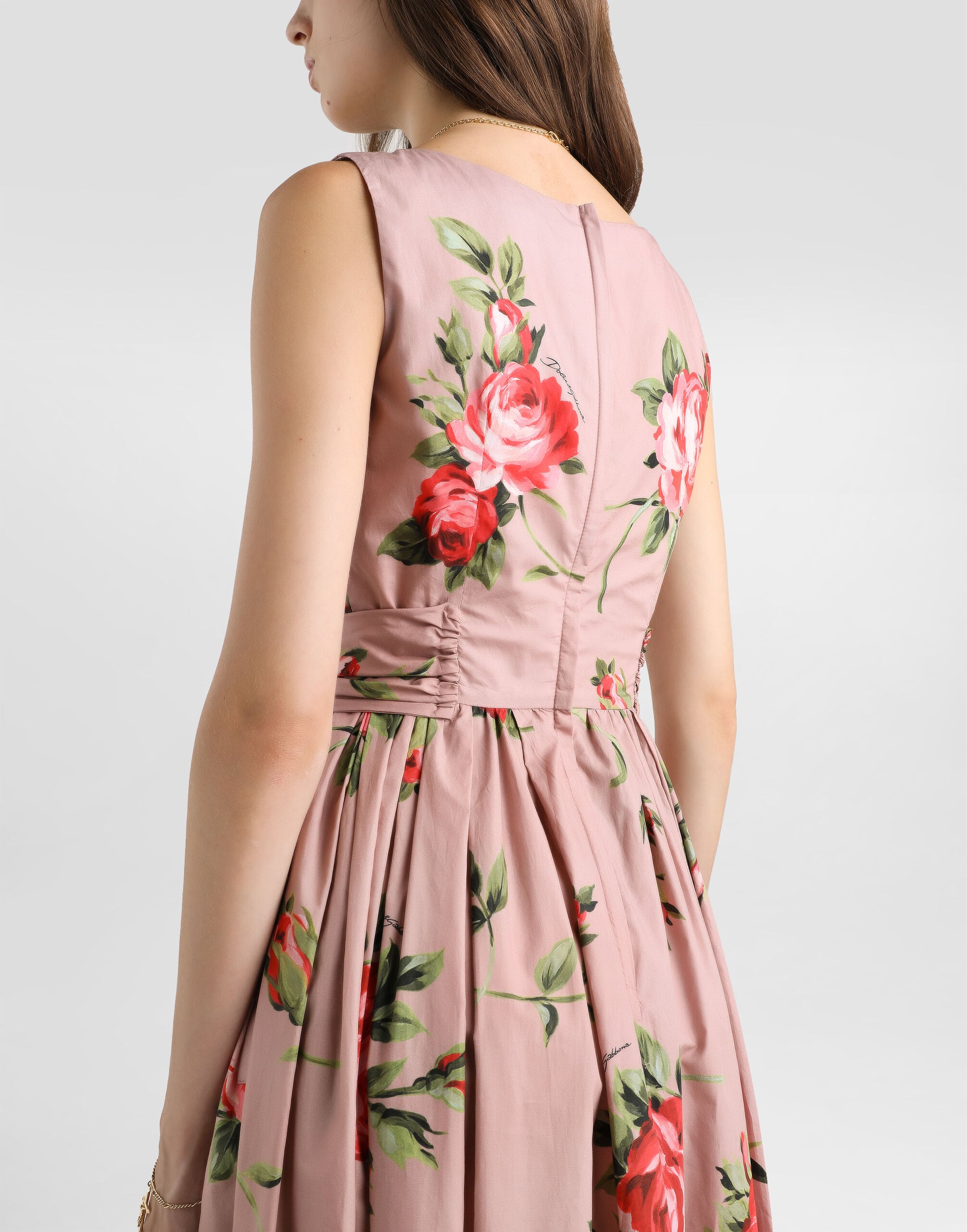 DOLCE&GABBANA カットソー トップス シルク 豪華 薔薇柄 36 DOLCE & GABBANA Dolce & Gabbana Belted floral-print silk twill