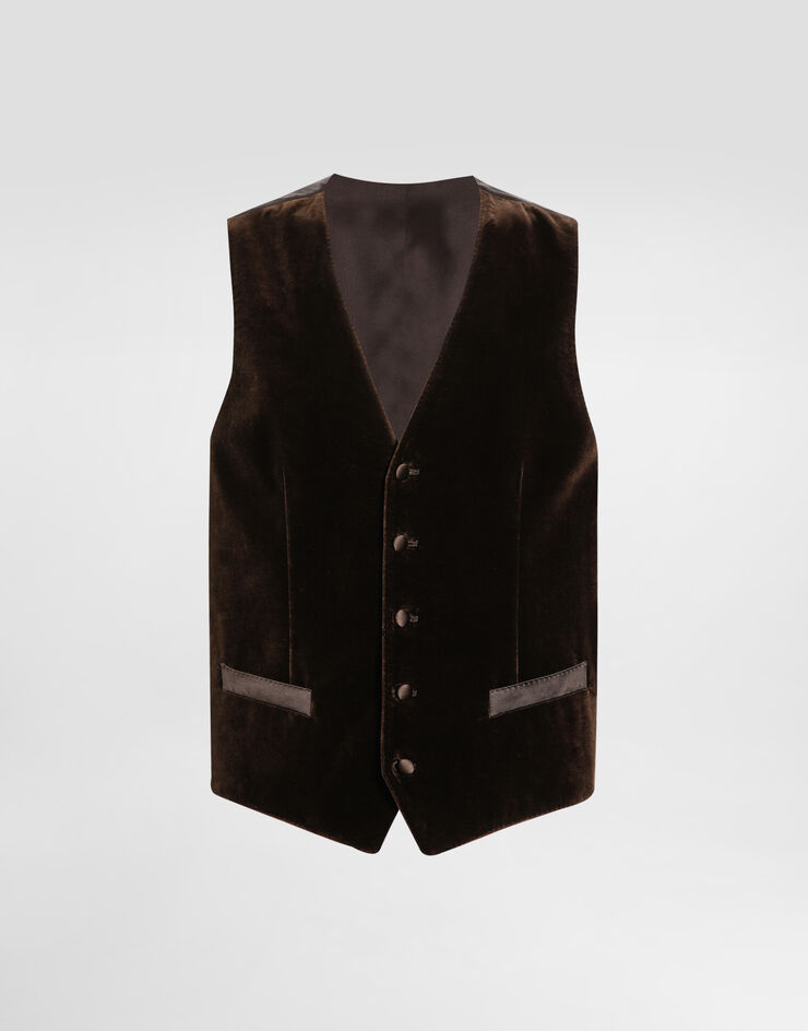 Dolce & Gabbana Smooth velvet vest Multicolor G702UTFUVG7