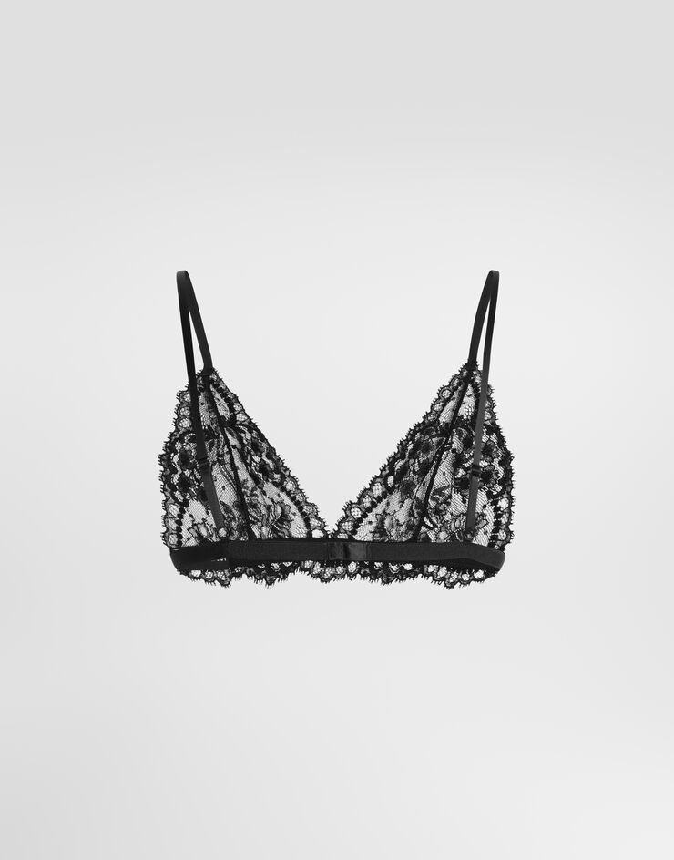 Dolce & Gabbana Chantilly lace triangle bra Black O1B75TONI52