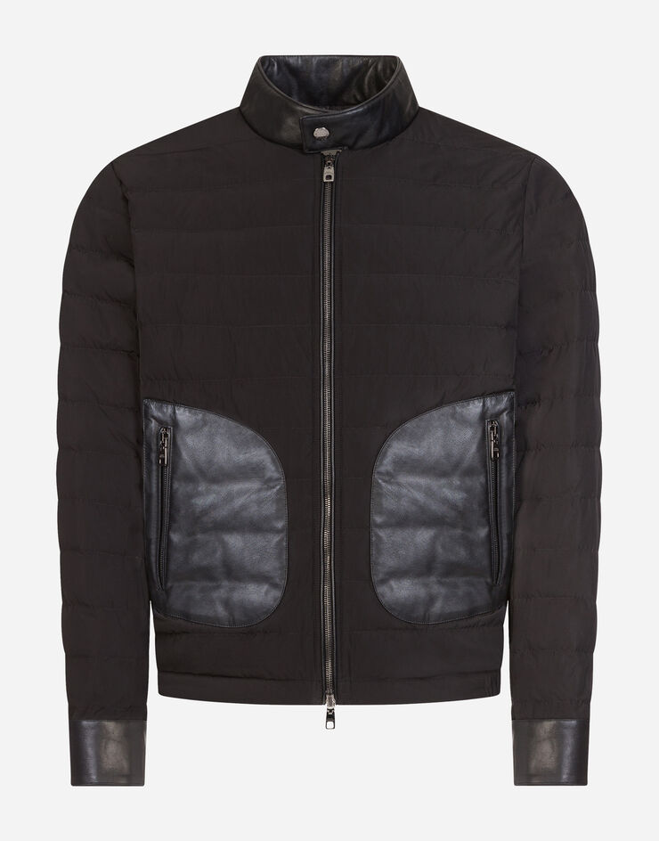 Dolce & Gabbana Nylon jacket with leather details BLACK G9RA6THUMFU