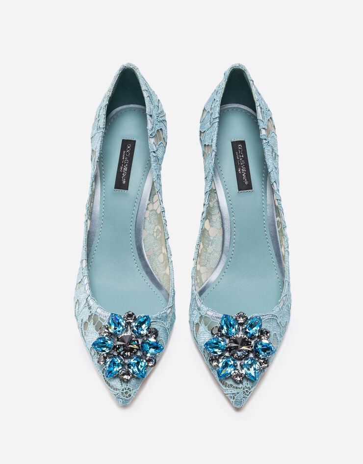Dolce & Gabbana Zapato de salón rainbow de encaje con broche Azul Claro CD0066AL198