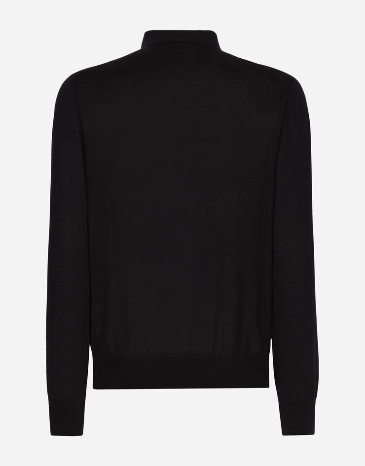 Dolce & Gabbana Extra-fine cashmere polo-shirt Blue GX831TJAWTY