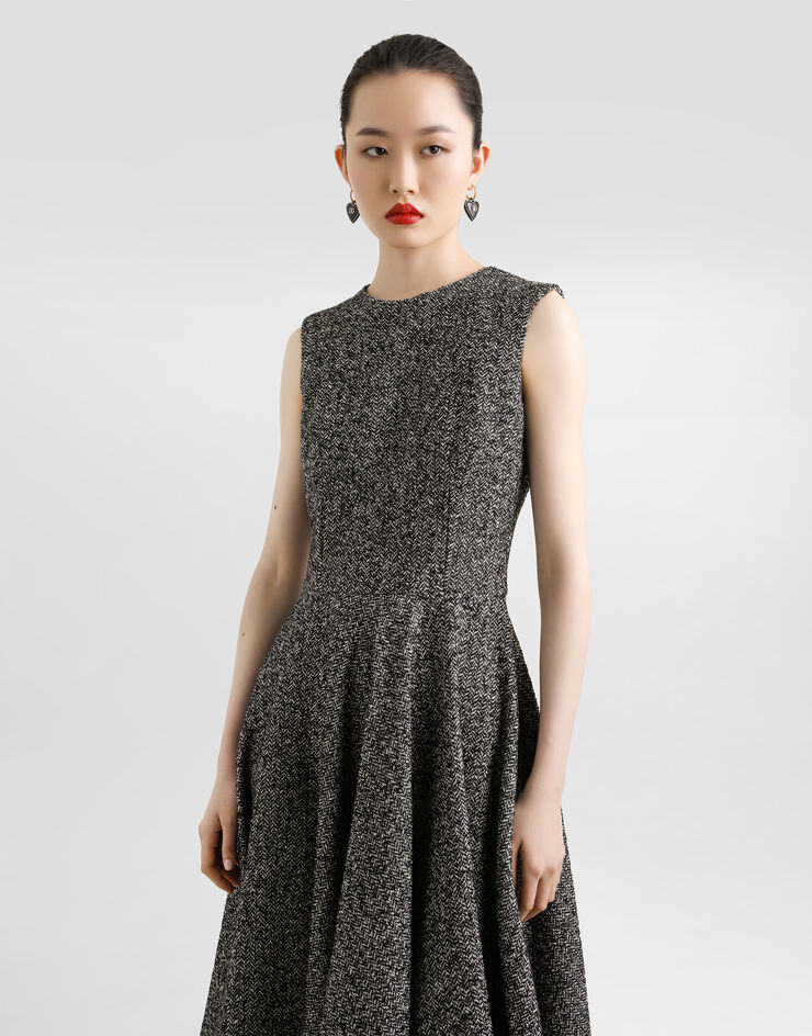 Dolce & Gabbana Sleeveless dress with chevron print Multicolor F6TYHTFCZAE