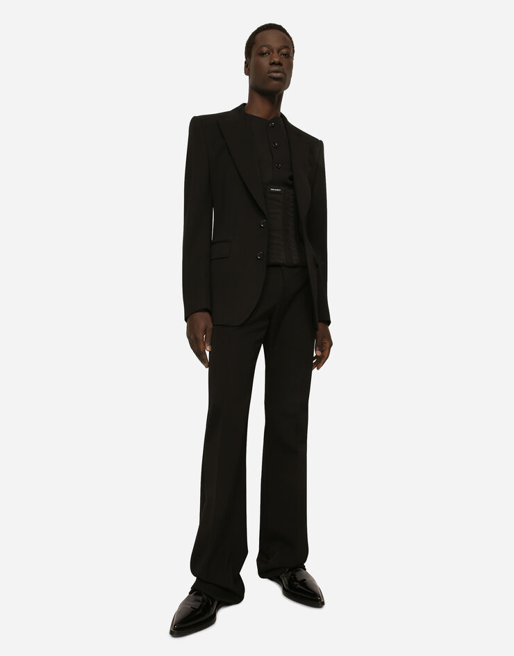 Dolce & Gabbana Single-breasted wool faille Sicilia jacket Black G2QU6TFU26E