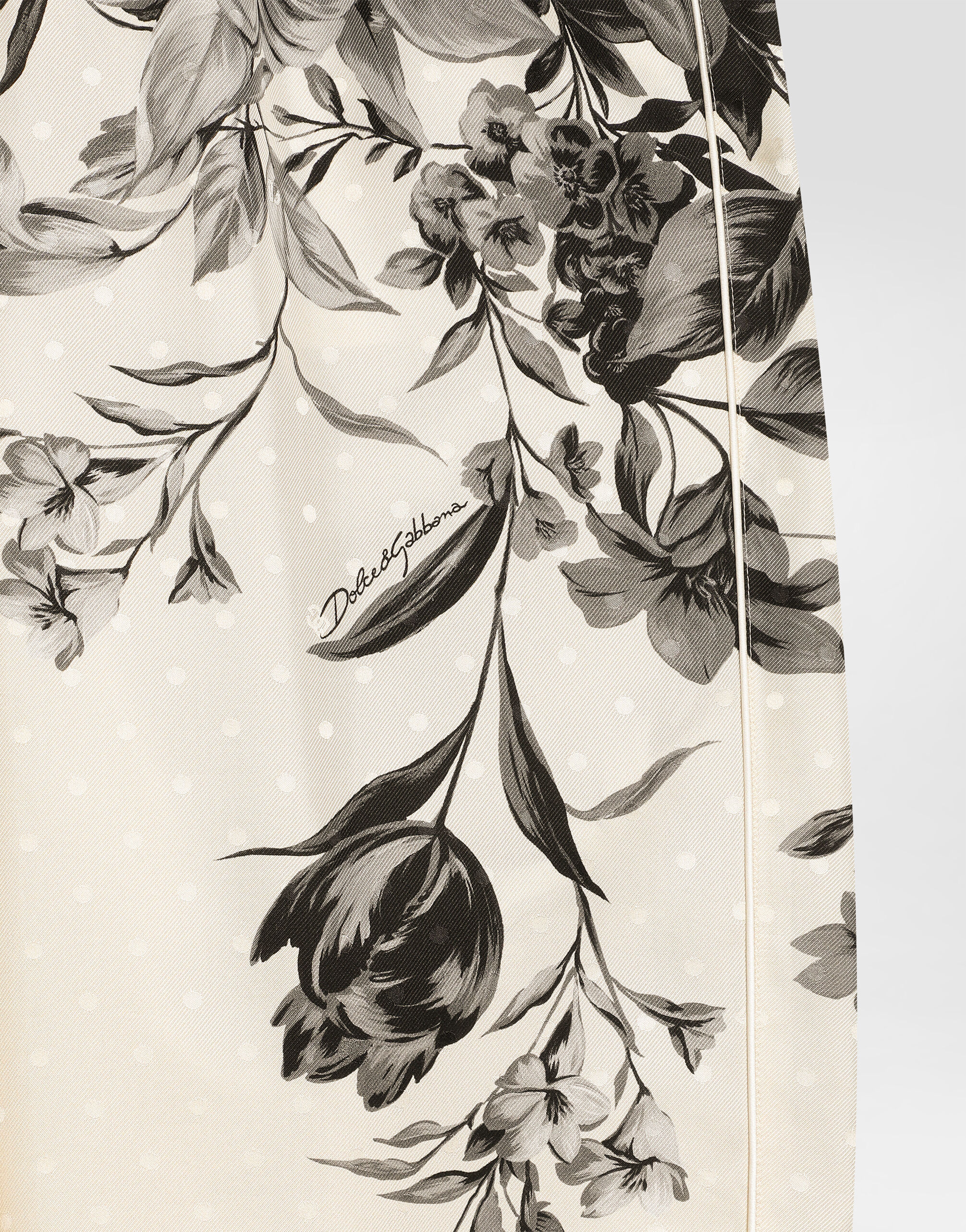 Flower bouquet-print vanity twill trousers in Multicolor for Men
