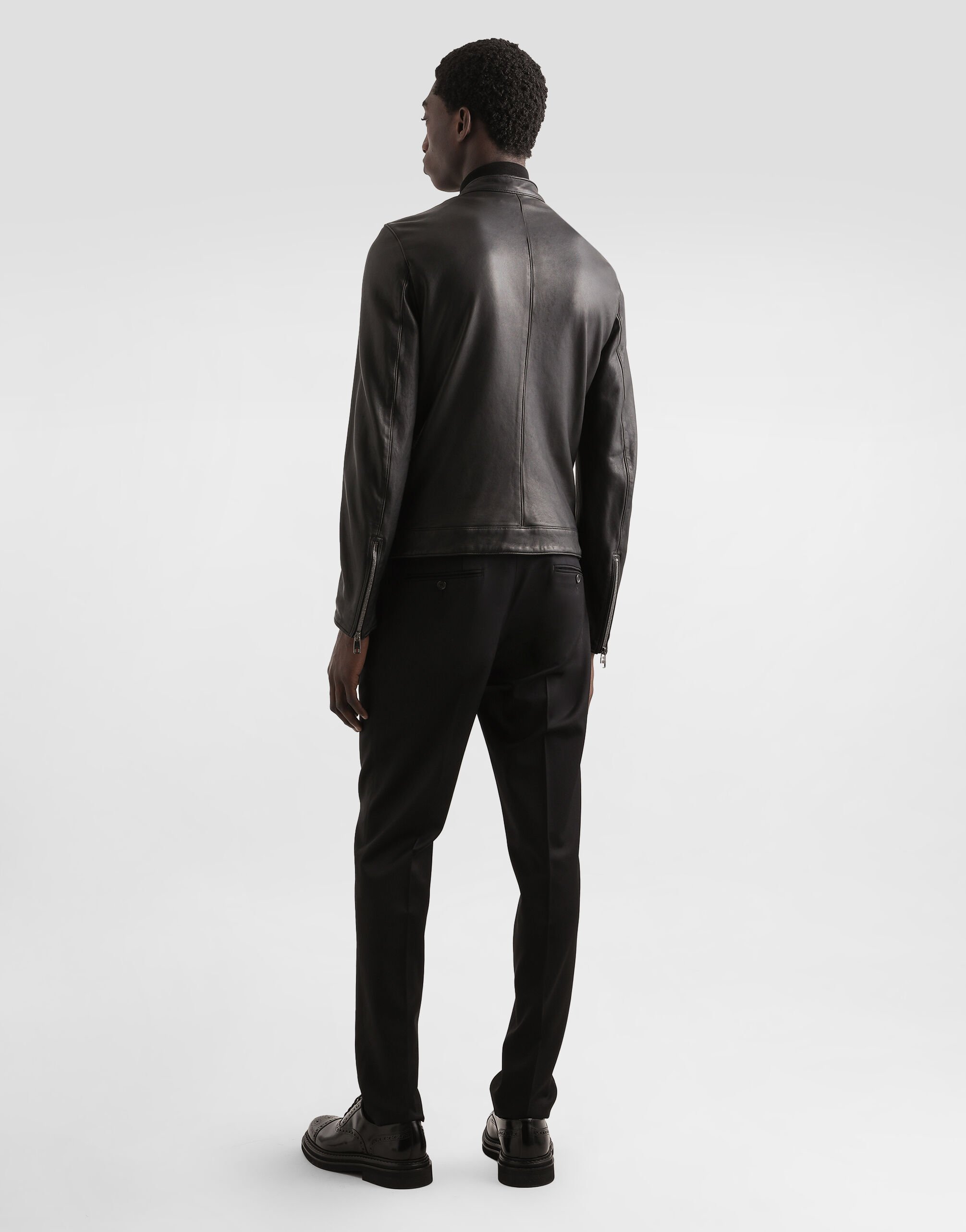 Leather jacket with zipper in Black for Men | Dolce&Gabbana® US
