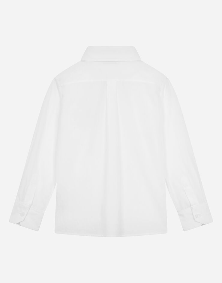 Dolce & Gabbana Poplin shirt with bee embellishment White L43S14G7YFM