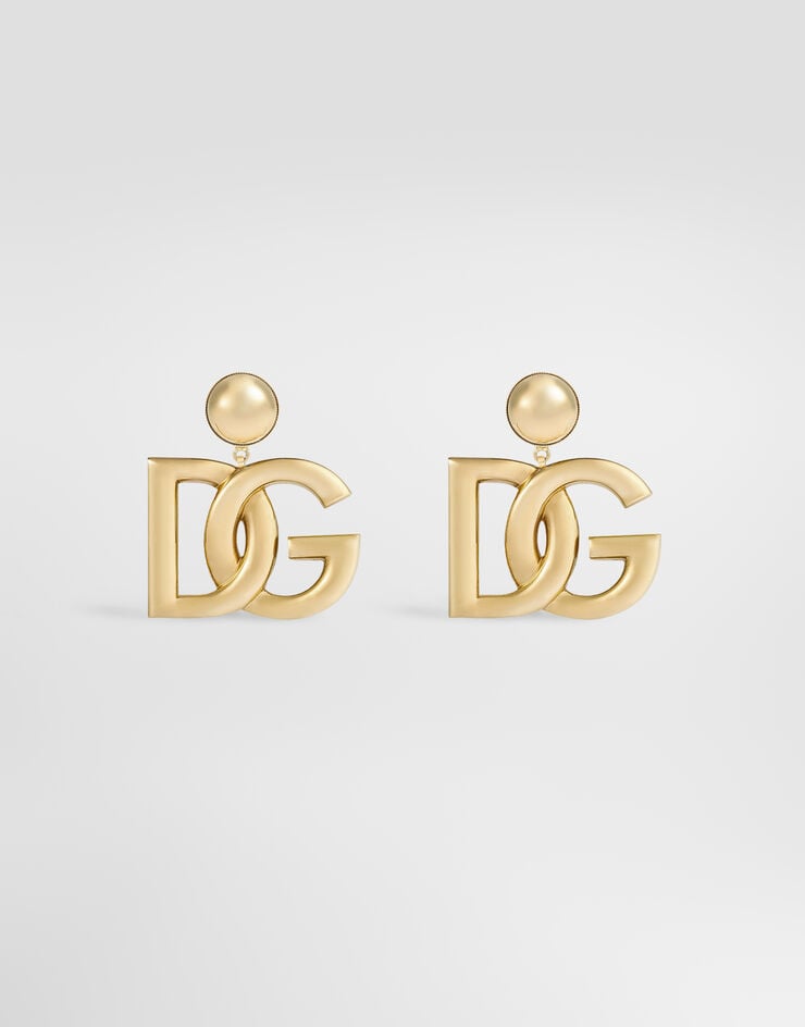 Dolce & Gabbana Pendientes de clip con logotipo DG Dorado WEN6P2W1111