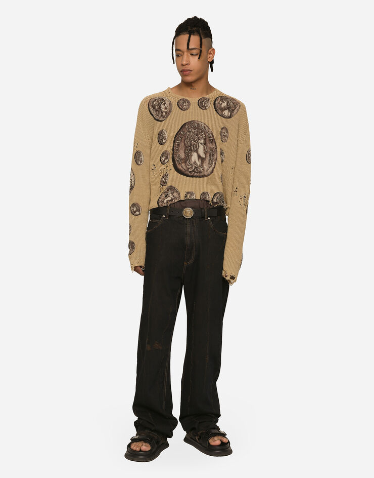 Dolce&Gabbana Overdyed jeans with subtle abrasions Multicolor GWVNXDG8JF0
