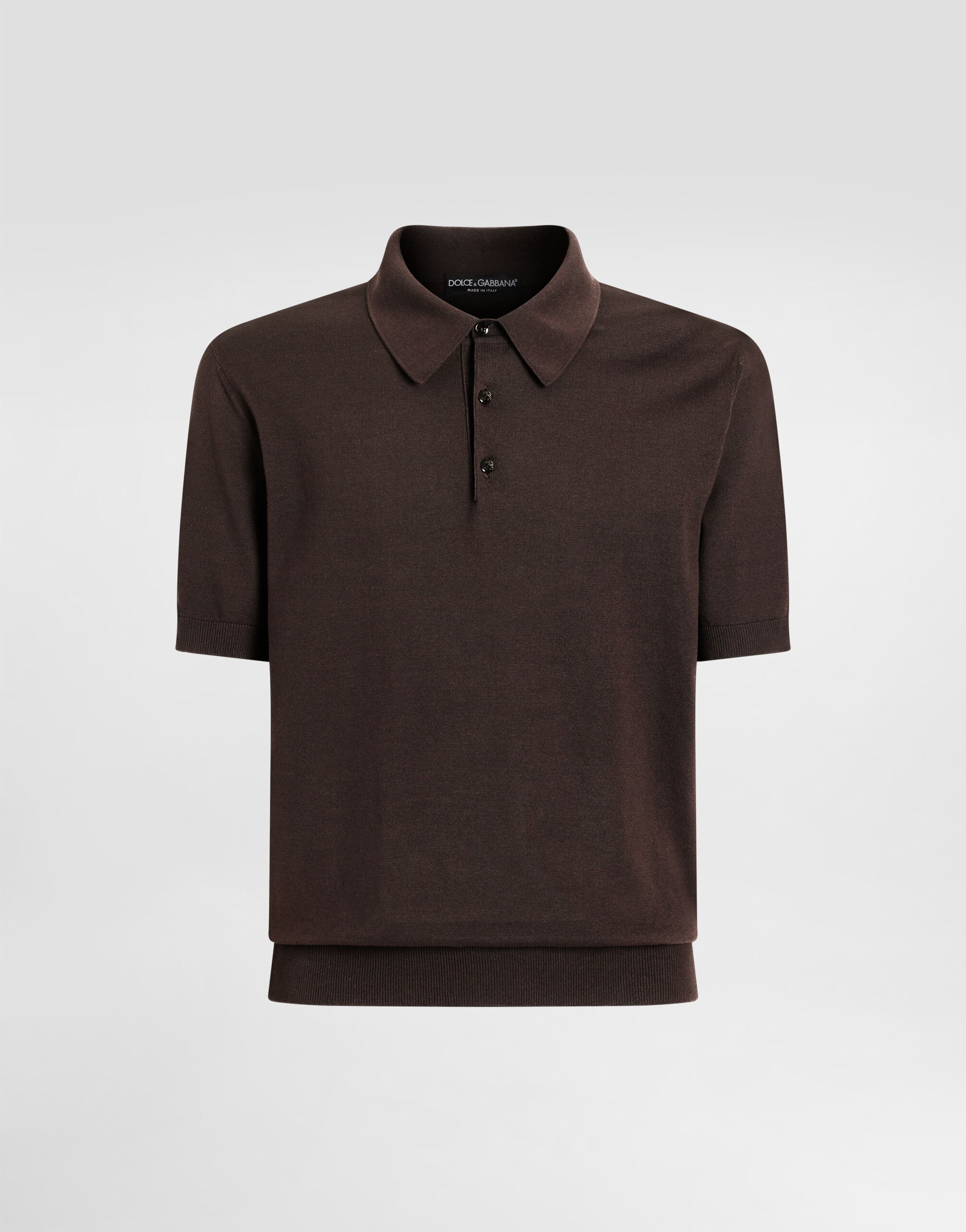 Tシャツ・カットソー Dolce & Gabbana SS25 POLO WITH LOGO (GXZ02T JBCE9W0111) Cotton polo-shirt with logo tag in Black for Men