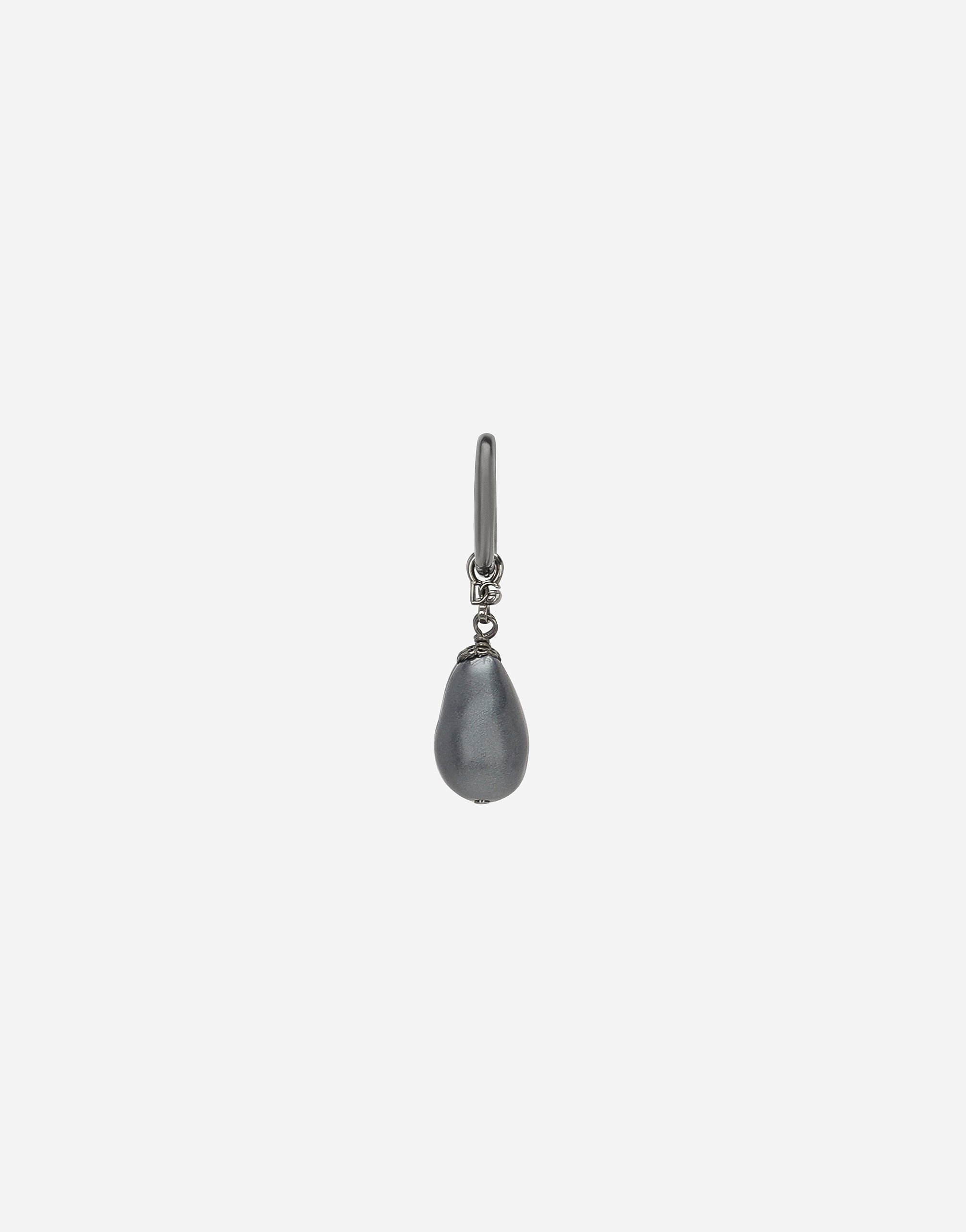 Dolce & Gabbana Single creole earring with teardrop detail Black G2TM9TFUBFY