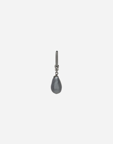 Dolce & Gabbana Single creole earring with teardrop detail Black G2TM9TFUBFY