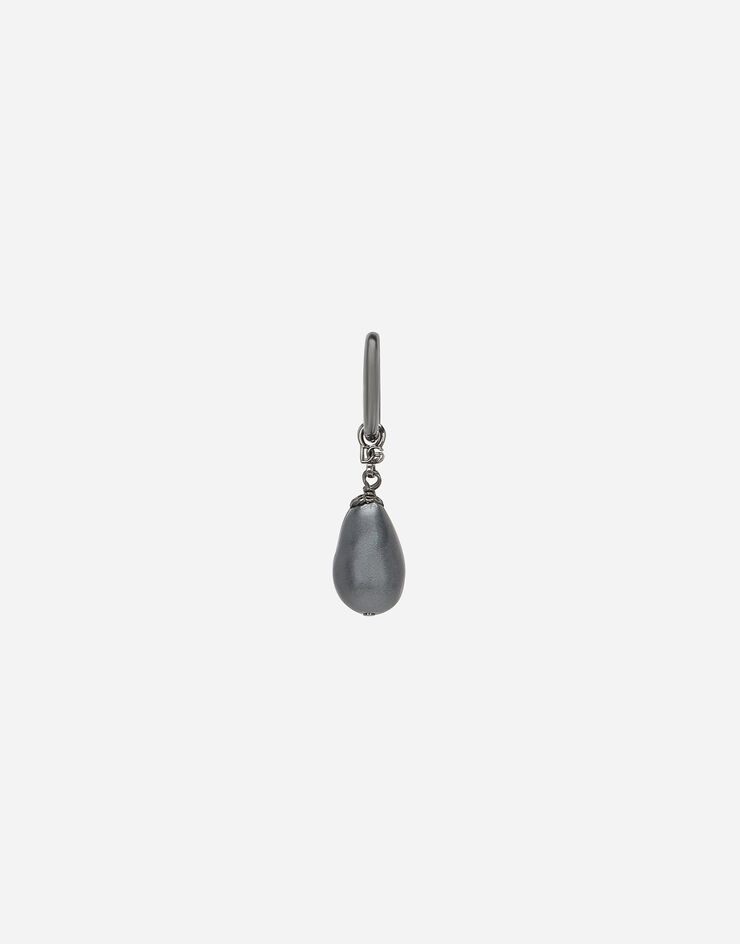 Dolce & Gabbana Single creole earring with teardrop detail Grey WEQ3S1W1111