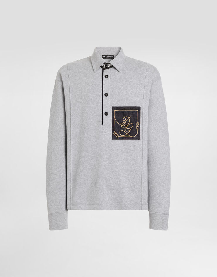 Dolce & Gabbana Melange cotton sweatshirt Grey G9CEIZHU7W4