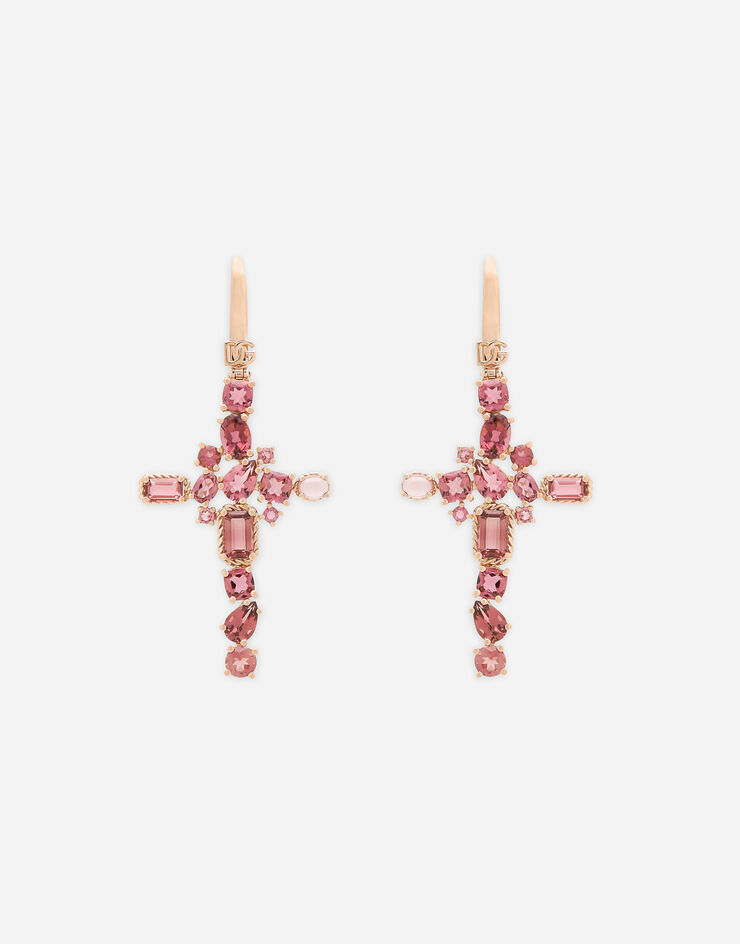 Dolce & Gabbana Anna earrings in red gold 18kt with pink tourmalines Red WERA3GWQM01