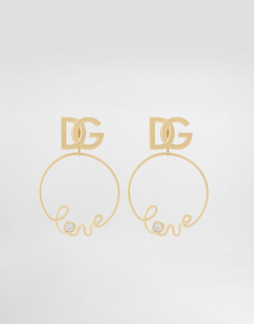Dolce & Gabbana Clip-on “love” earrings with DG logo Gold WEP2L8W1111