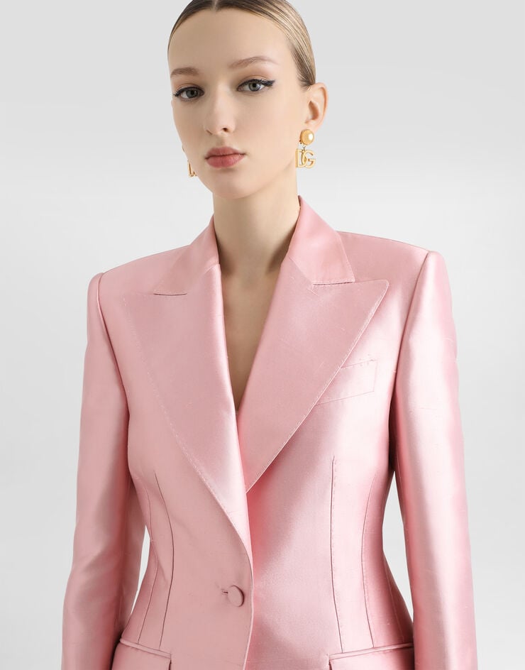 Dolce & Gabbana Silk shantung single-breasted jacket Pink F29QGTFU1JK