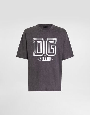 Dolce & Gabbana Cotton t-shirt with print Grey G8PN9TG7PLQ