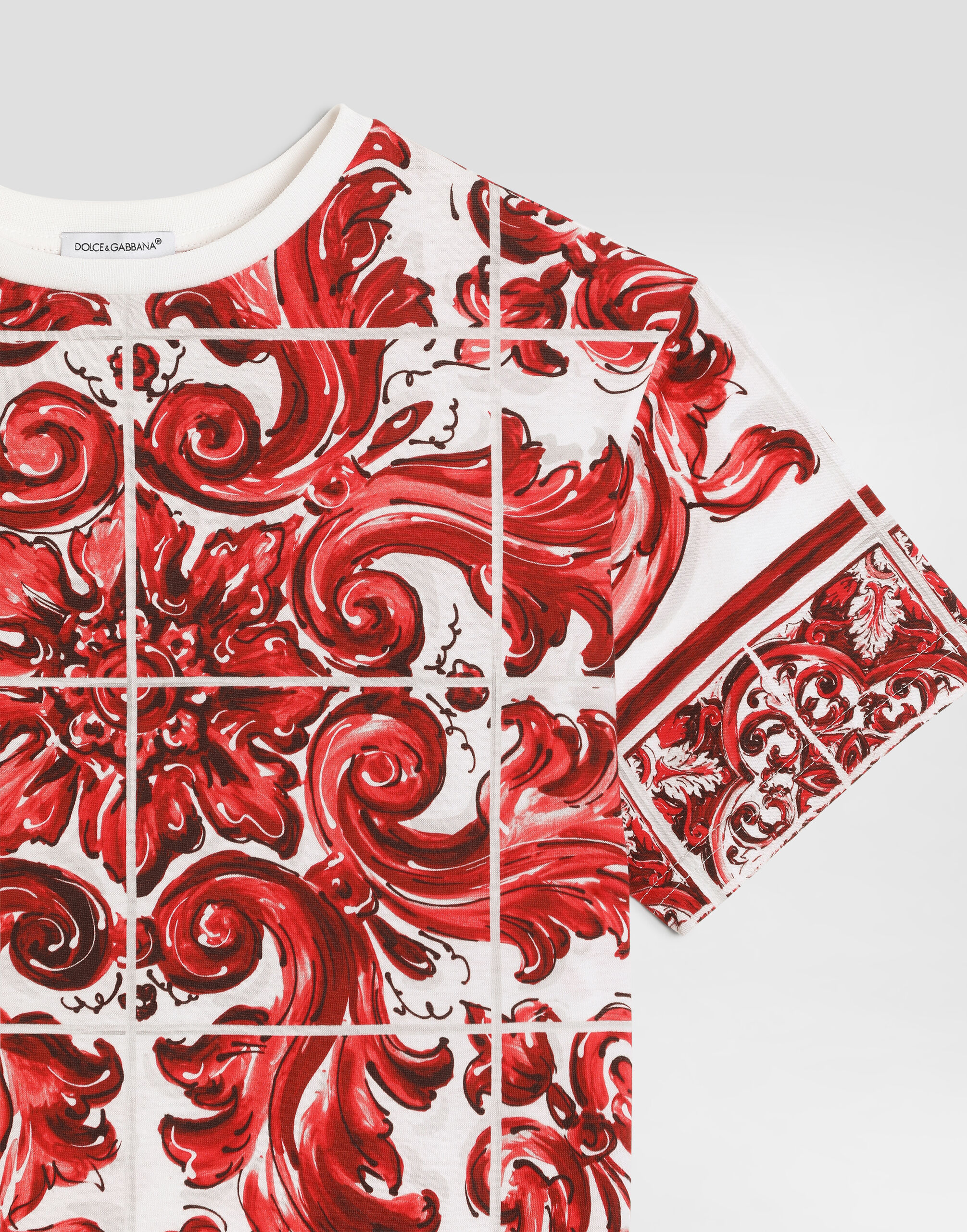 Majolica-print jersey t-shirt in Multicolor for Boys